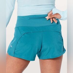 Lululemon Run Times Short II *4" in Teal Blue